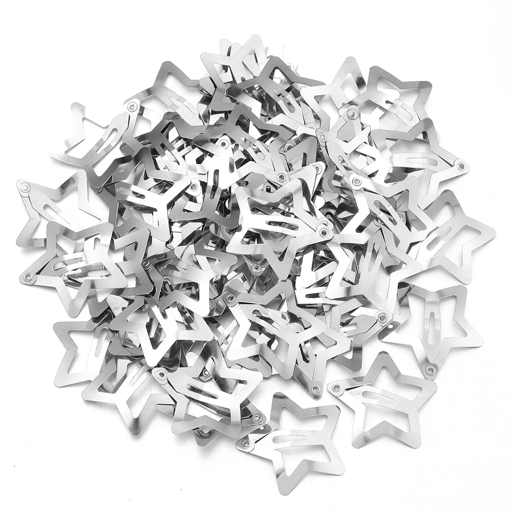 50pcs Colorful Star BB Hair Clips Girls Y2K Cute Star Barrettes Women Simple Metal Snap Clip Headdress Hair Jewelry Accessories