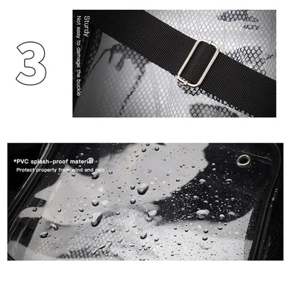 TINYAT Women Lightweight Mesh Strap Waterproof Transparent pvc Bags Put Lost Headphone Jack Umbrella Cell Phone 9.7 inch iPad
