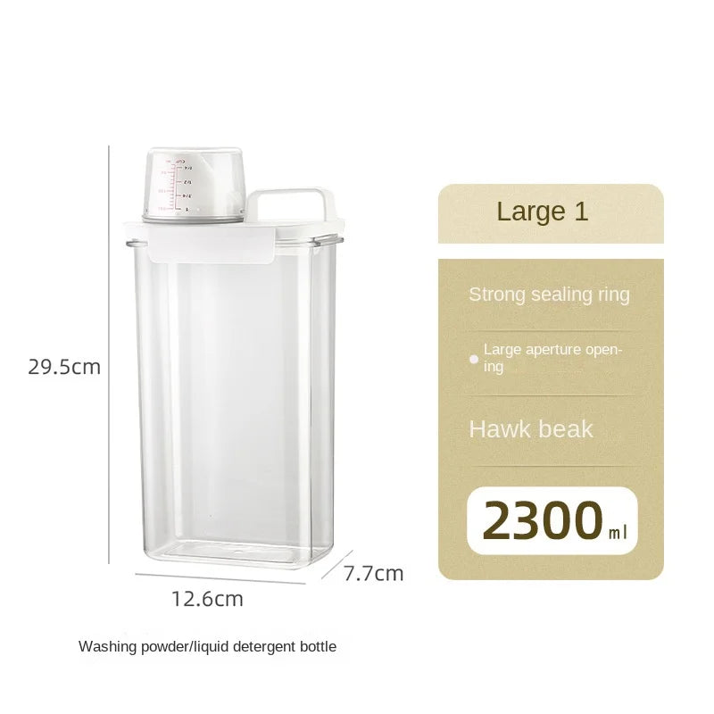 Laundry powder storage box, bathroom laundry detergent storage tank, transparent acrylic box, household necessities