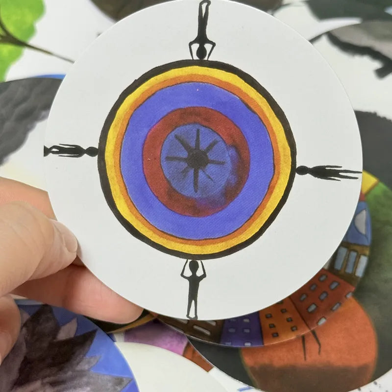 INUK Cards 98 Circle Deck Psychology Cards Circular shaped Board Game Funny Card Games for Party/Family