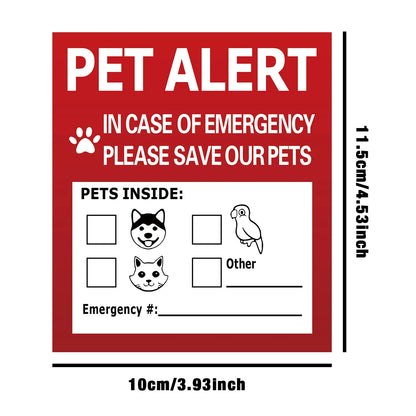 Pet Alert Stickers Static Cling Window Decals Emergency Pets Rescue Sign (4 Pack)  Save My Pets in Case of Emergency Stickers