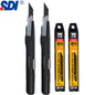 SDI 9mm Anti-Shaking Utility Knife 30-Degree Angle Sharp Black Steel Blades Box Cutter Auto Lock Professional Craft DIY Opener