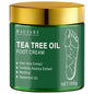 Tea Tree Oil Foot Cream with Aloe Vera, Centella Asiatica, Menthol & Spearmint Oil, Moisturizes & Nourishes, Softens Feet