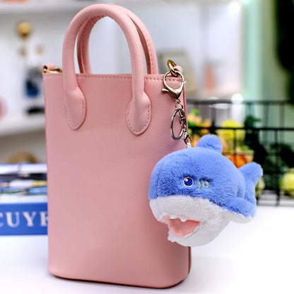 Seal Shark Whale Beluga Keychain Pendant Doll Mini Marine Animal Plush Keyring  Backpack Pendant Decor Kawaii Pendant Doll