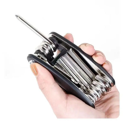 16-in-1 Hexagon Wrench & Screwdriver Set - Multi-Functional Portable Tool Kit for Motorcycle, Bicycle & Furniture Maintenance