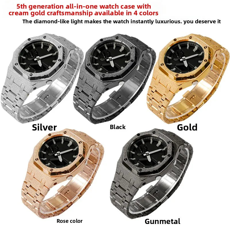 Mod Kit GA-2100 GM2100 Stainless Steel Case&Watch Strap For G-SHOCK Casioak GA2100 GMA-S2100 Replacement Metal Frosted Case Band