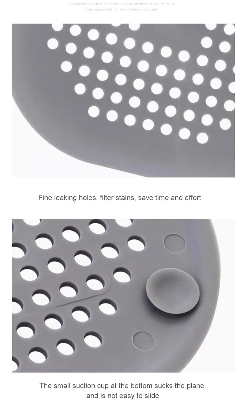 Silicone Sink Strainer, Shower Drain Plug Hair Catcher, Bathtub Kitchen Sink Filter Screen Bathroom Accessories