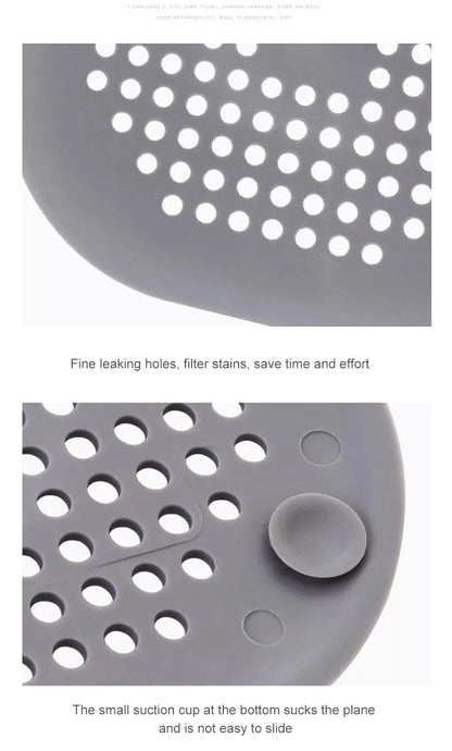 Silicone Sink Strainer, Shower Drain Plug Hair Catcher, Bathtub Kitchen Sink Filter Screen Bathroom Accessories
