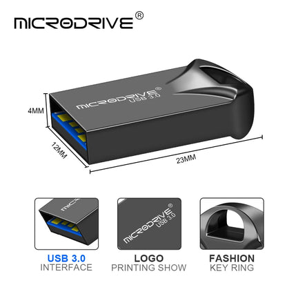 mini usb 3.0 Flash Drive 128GB 64GB 32GB 16GB high speed memory Flash USB3.0 Stick small u disk with key chain