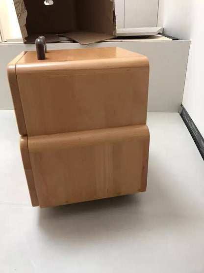 E2022 Beech Wood 2 Drawer Cartoon Kid Bedstand Children Nightstand Boy Bedside Table Girl Night Tables