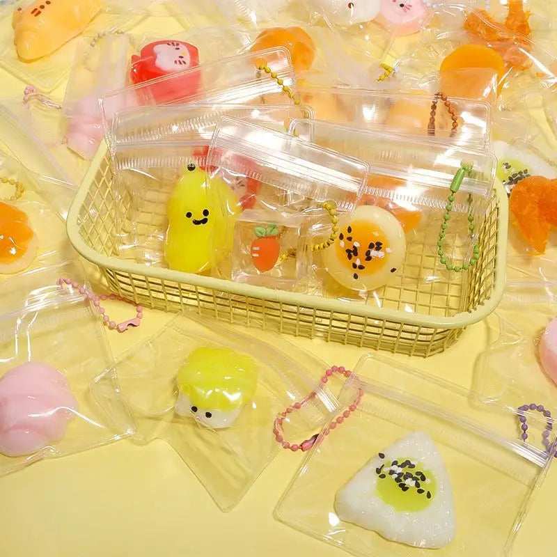6/10PCS Mini Squeeze Toys Stress Relief Toys Cute Simulation Toys Food Rebound Gifts Hanging Decorations for Stress Relief 2026