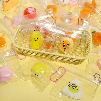 6/10PCS Mini Squeeze Toys Stress Relief Toys Cute Simulation Toys Food Rebound Gifts Hanging Decorations for Stress Relief 2026