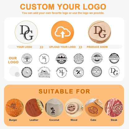 M8 Custom Logo Metal Branding Iron Personalized Burning Stamp Wood Leather Meat, Handcrafted Design Weddings & Personalized Gift