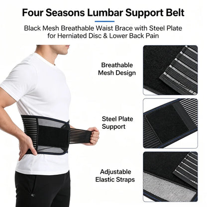 Adjustable Lumbar Support Belt Breathable Back Brace for Men Women Comfortable Daily Wear Waist Support Strap