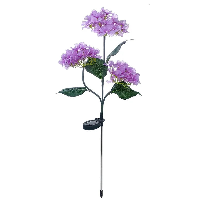 Solar Hydrangea Flower Lights For Outdoor Courtyard Decoration, LED Simulation Flower Lights, Solar Lawn Lights for Garden Decor