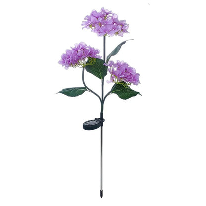 Solar Hydrangea Flower Lights For Outdoor Courtyard Decoration, LED Simulation Flower Lights, Solar Lawn Lights for Garden Decor