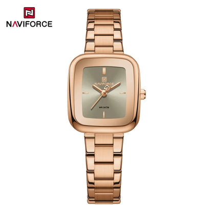 NAVIFORCE Women Quartz Watch Retro Fashion 3ATM Waterproof Stainless Steel High Quality Durable Elegant Daily Ladies Wristwatch