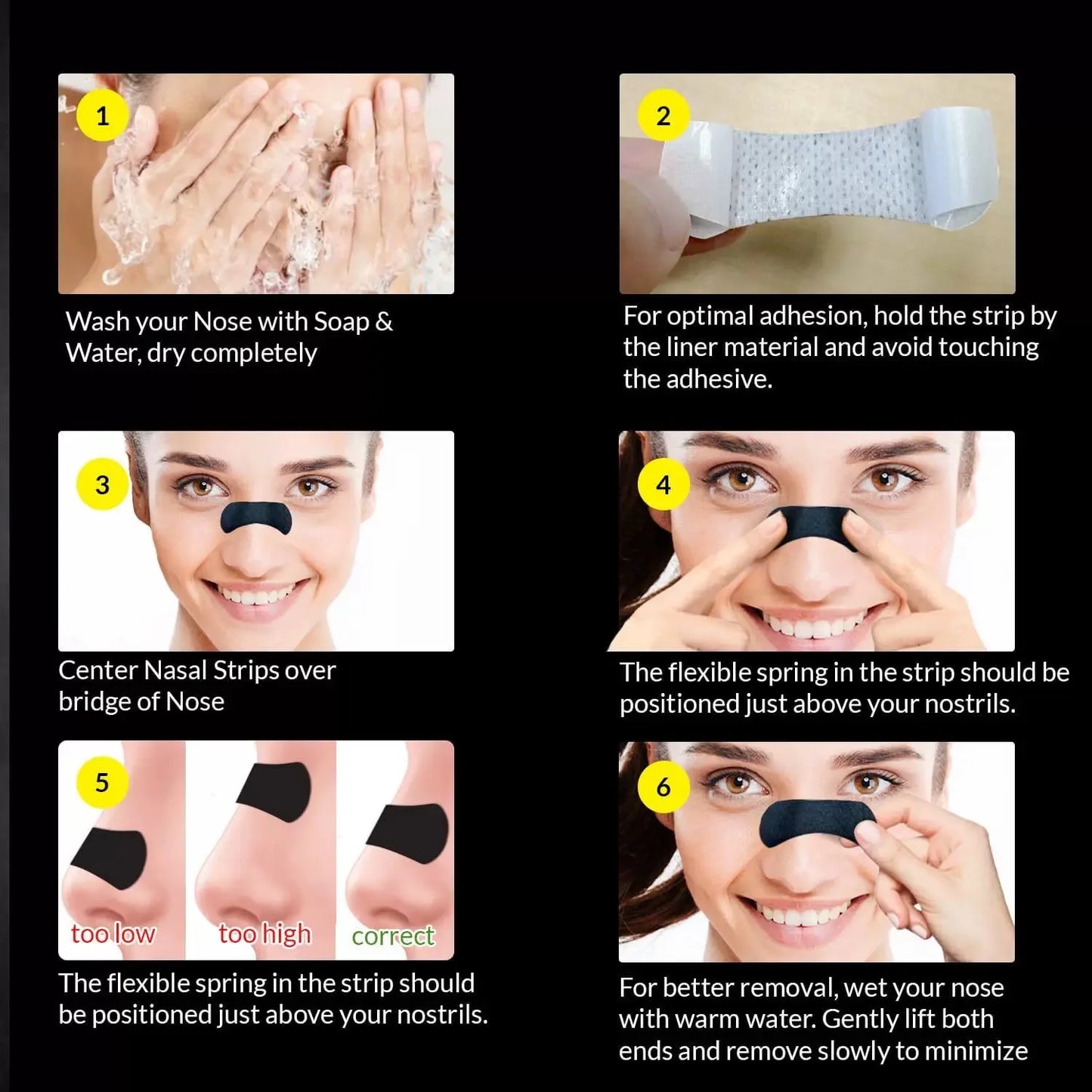 Nasal Dilator Patch Nasal Strips Anti Snoring Nose Strips Breathable Comfortable Improve Breathe Nose Patch Sleep Aid