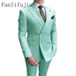 Fanlifujia Double Breasted Men Suit Pink Two Pieces Slim Fit 2024 Italian Wedding Costume Party Prom Gold Button Male Suit