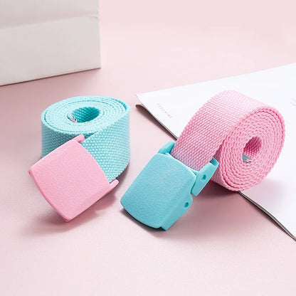 Colorful Canvas Tactical Belt Unisex Fashion Casual Luxury Trend Jeans Accessories Youth Nylon Girdle Cute Kids Hunting Belt
