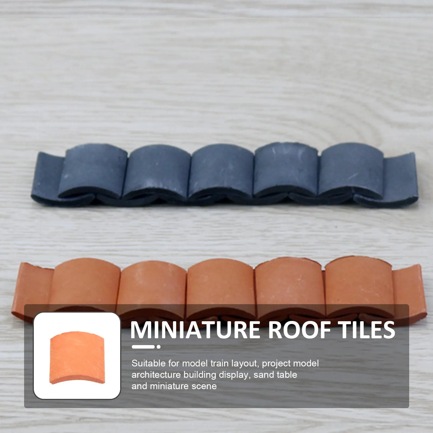 70pcs Mini Roof Tiles Miniature Simulated Roof Tiles Models Pottery Clay Roof Tiles DIY Miniature House Props 1.7x1.6cm
