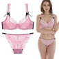 Romantic Atmosphere Lace Minimizer Bra Ultra Thin Sponge Free Wirefree Women Seamless Full Coverage Bust Push Up Set BANERDANNI