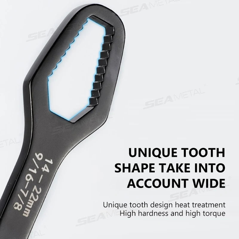 SEAMETAL 3-17mm 8-24mm Universal Torx Wrench Self-tightening Adjustable Glasses Wrench Board Double-head Torx Spanner Hand Tools