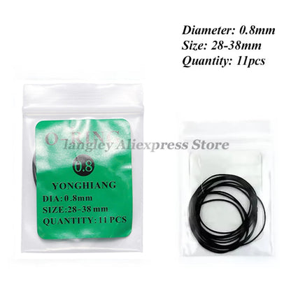 Watch Gasket Grease Watch Case Rubber Waterproof O-Ring Seal 0.5/0.6/0.7/0.8mm Oil-resistant Watch Repair Tool for Watchmaker