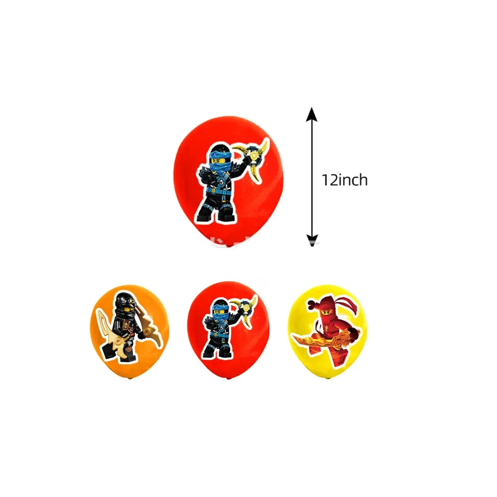 Ninjas Birthday Party Decoration Set Tableware Tablecloth Cup Plate Balloon Cake Topper Candy Boxes Party Favors Supplies Gifts