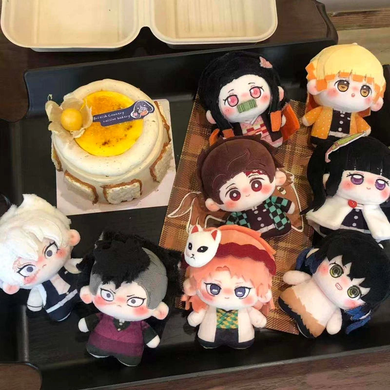 Demon Slayer Figure Anime Plush Doll Fans Gift Q Version Toy Gifts Kamado Nezuko Keyrings Cartoon Character Keychains Bag Charms