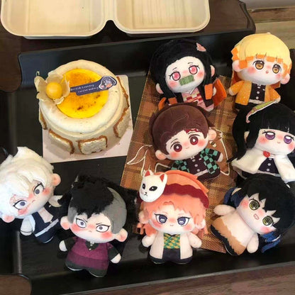 Demon Slayer Figure Anime Plush Doll Fans Gift Q Version Toy Gifts Kamado Nezuko Keyrings Cartoon Character Keychains Bag Charms