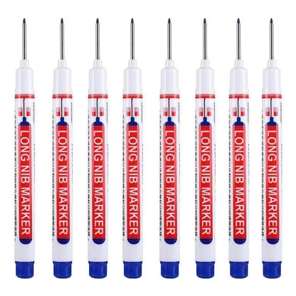 8Pcs/Set 20mm Deep Hole Long Nib Head Markers For Metal Perforating Pen Waterproof Bathroom Woodworking Decoration Multi-Purpose
