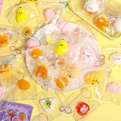 6/10PCS Mini Squeeze Toys Stress Relief Toys Cute Simulation Toys Food Rebound Gifts Hanging Decorations for Stress Relief 2026