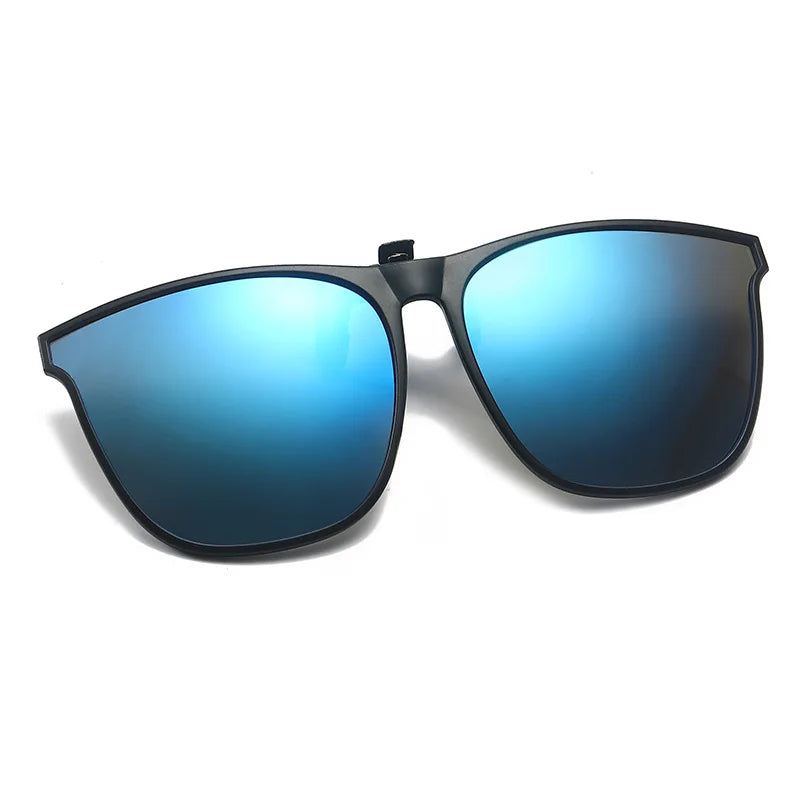 Polarized Clip On Sunglasses Men Car Driver Goggles Night Vision Glasses Anti Glare Vintage Square Glasses