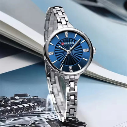 CURREN 9097 Elegant Women's Quartz Watch Luxury Stainless Steel Strap Women's Watch часы женские наручные