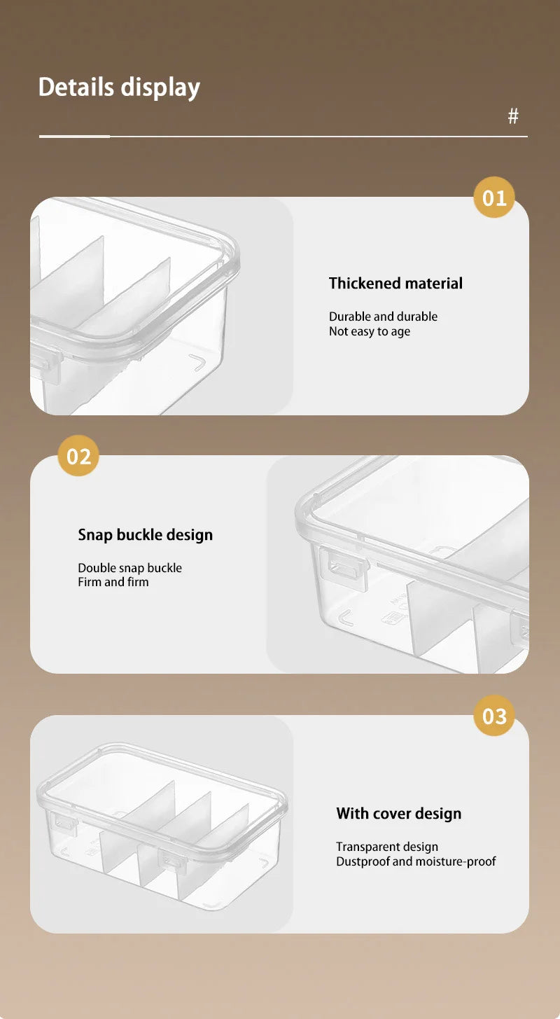 Transparent Data Cable Organizer Case Classification Dustproof Card Organizer Lid Clutter Collection Box for Office Home New
