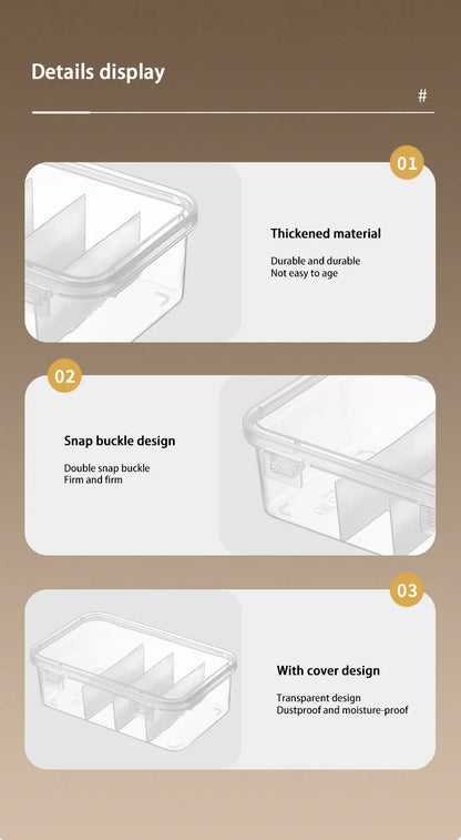 Transparent Data Cable Organizer Case Classification Dustproof Card Organizer Lid Clutter Collection Box for Office Home New