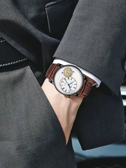 TOMI Set Gift Box Luxury and Fashionable Men's Quartz Watch Leisure Calendar Double Strap Quartz Watch Festival Gift
