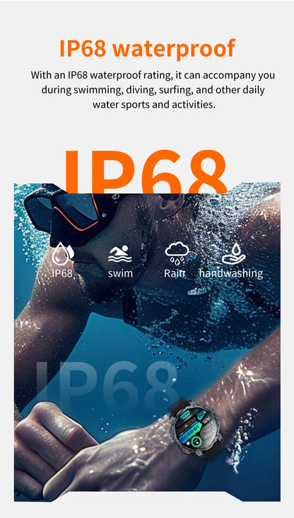 LIGE 2026 Nowy Wojskowy Smartwatch Męski Bateria 1000mAh Wodoodporny 5ATM GPS Rozmowy Bluetooth Wyświetlacz AMOLED Sportowy Smartwatch dla Mężczyzn