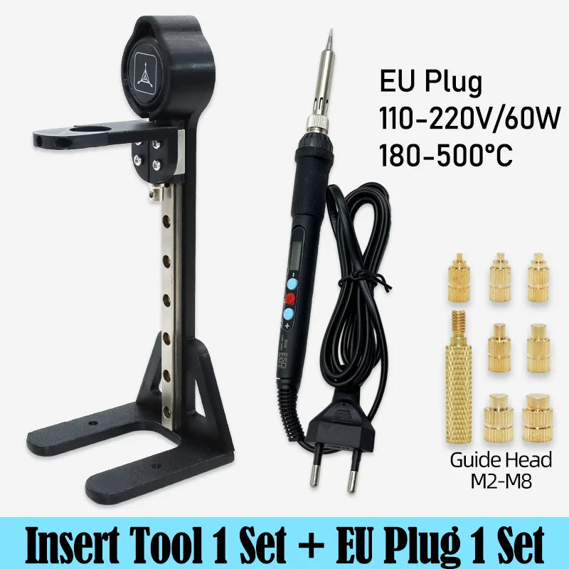 Heat Set Insert Nut Press Tool Brass Soldering Iron Tip Thread Injection Embedded Nuts and Stainless Steel Hex Socket Screw Kit