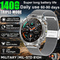 2026 Nowy Wojskowy CZOŁG Smartwatch Połączenia Bluetooth Wodoodporność 10ATM Bateria 1400mAh Monitorowanie Tętna Zegarek Sportowy Outdoor Męski