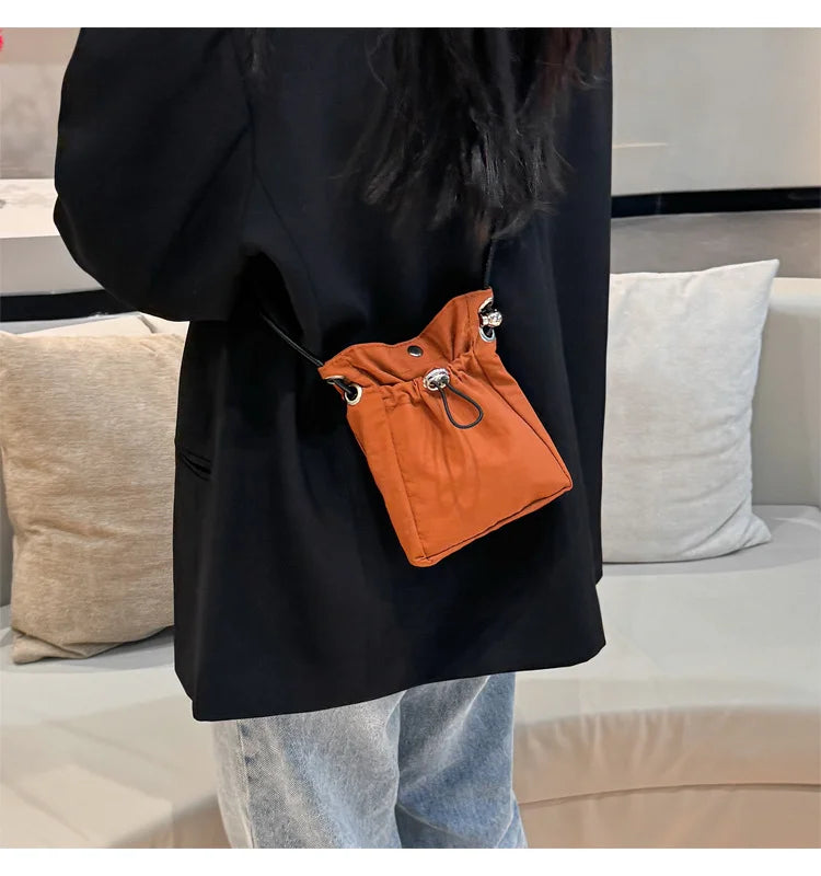 1× Nylon Crossbody Bag Soft Mini Phone Wallet Multifunctional Canvas Square Shoulder Bag Messenger Bag for Outdoor Hiking Travel