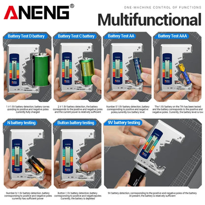 ANENG BT1688 Universal Card Battery Tester D C AA AAA N Battery Test Intuitive Detector Portable  9V 1.55V Button Cell Tools