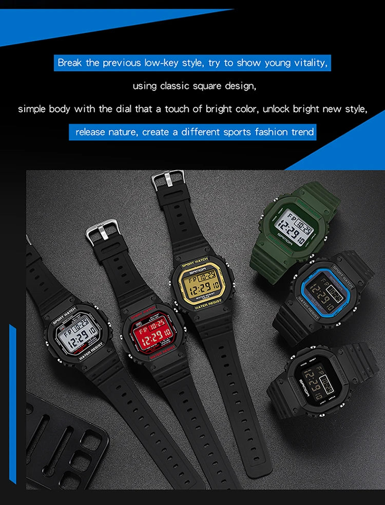 SANDA Fashion Top Brand G Style Digital Men's Watch Luxury Military Sport Waterproof Alarm Stopwatch Clock Men Relogio Masculino