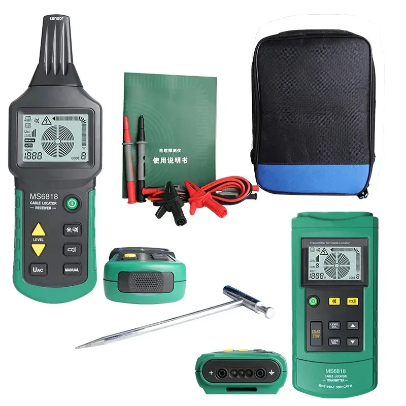 MS6818 Professional Cable Tester 30-400V AC/DC Metal Pipe Locator Wall Underground Inspect Interruption Short Circuit Detection