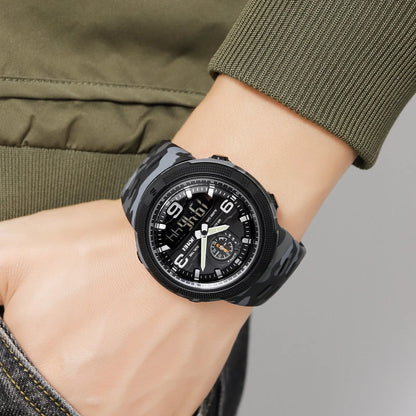 SKMEI  Outdoor Sports Men's Electronic 1655 Watch Dual Display Multi functional Waterproof Student Exploration Watch