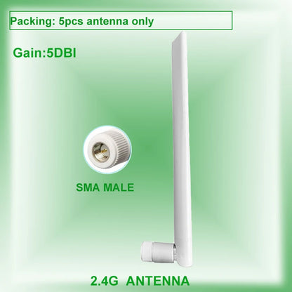 Eoth 5pcs 2.4GHZ rubber antenne Gain 5dbi SMA male px4 to SMA female extension cable for zigbee router meshtastic network largo