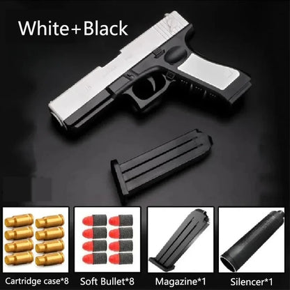 Newest 18 Shell Ejecting Pistol Soft Bullet Toy Gun Children Armas Shoot Outdoor Game Boys Gift