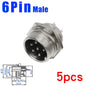 5pcs GX16 2/3/4/5/6/7/8/9/10Pin 16MM Male Female Circular Aviation Connector Plug Socket Screw Panel Mount Connector