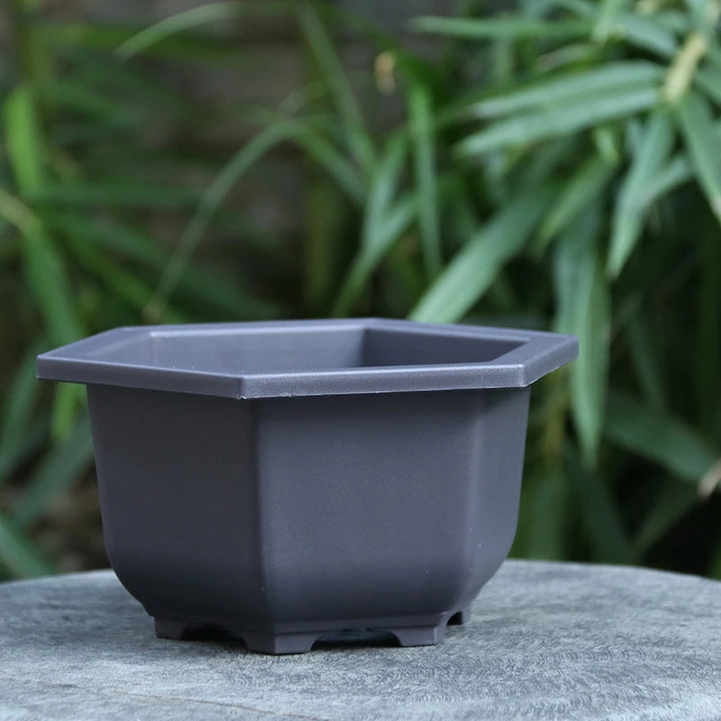 Rectangular Square Flowerpots Imitation Purple Clay Succulent Plants Pots Oval Pots Outdoor Garden Landscape Bonsai Pot Trays